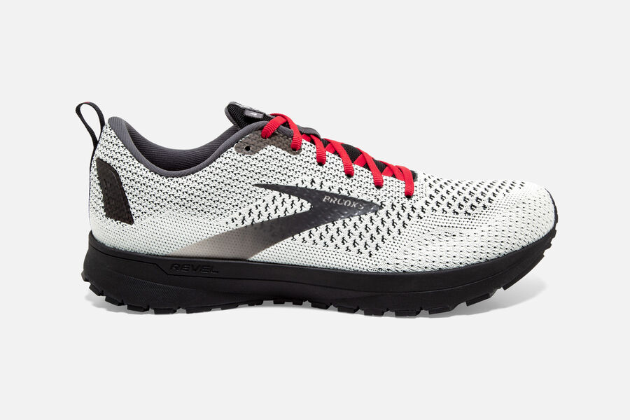 Brooks Revel 4 Road Running Shoes Mens White/Black/Red 784296-ADF